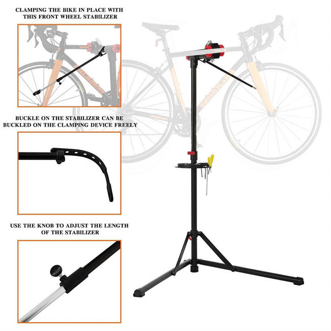 Unisky Bike Repair Stand Foldable Bike Stand for Maintenance Portable Height Adjustable Rack with Quick Release Bicycle Mechanics Maintenance Workstand